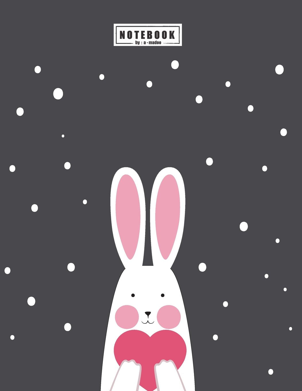 Notebook: Bunny in love on grey cover and Lined pages, Extra large (8.5 x 11) inches, 110 pages, White paper (Bunny in love on grey notebook, Band 4) Film, Art & Culture