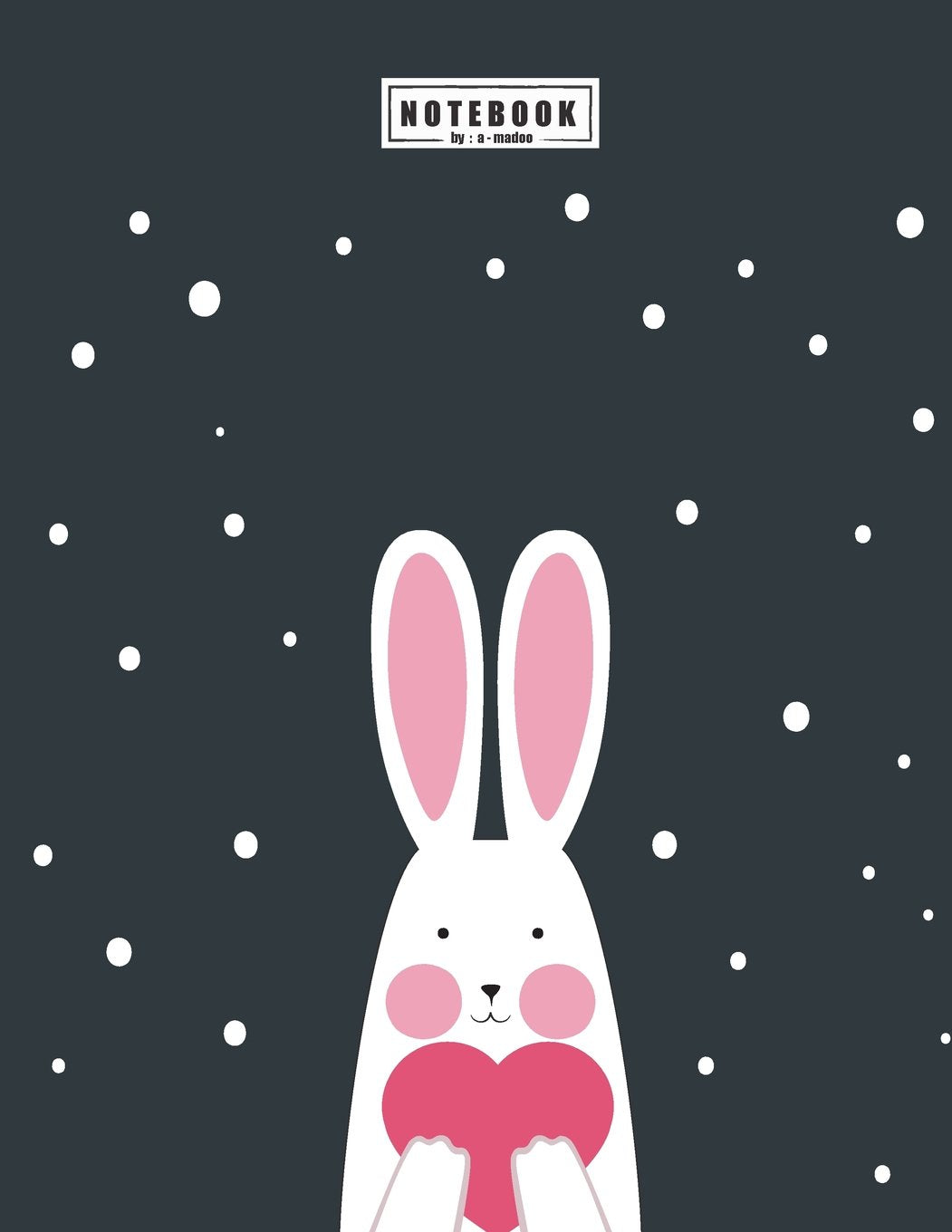 Notebook: Bunny in love on black cover and Lined pages, Extra large (8.5 x 11) inches, 110 pages, White paper (Bunny in love on black notebook, Band 4) Film, Art & Culture