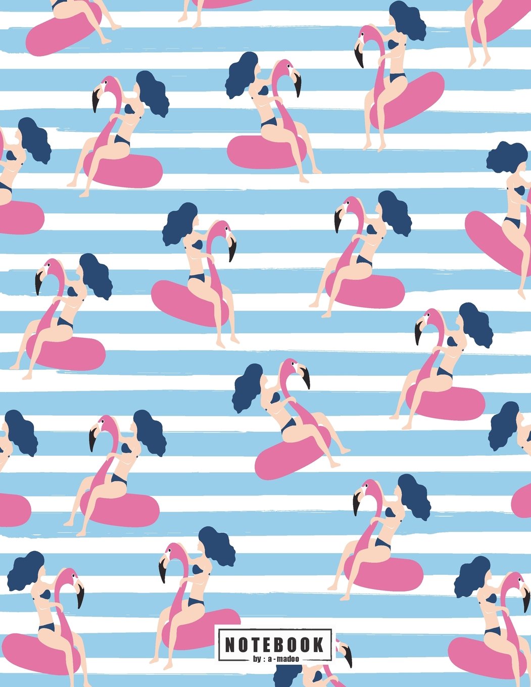 Notebook: Flamingo cover and Lined pages, Extra large (8.5 x 11) inches, 110 pages, White paper (Flamingo notebook, Band 1) Film, Art & Culture