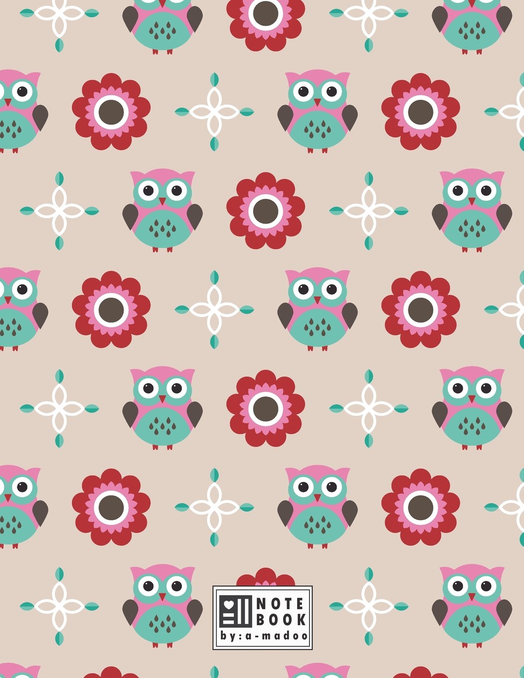 Notebook: Cute owl on grey cover and Lined pages, Extra large (8.5 x 11) inches, 110 pages, White paper (Cute owl on grey notebook, Band 1) Film, Art & Culture