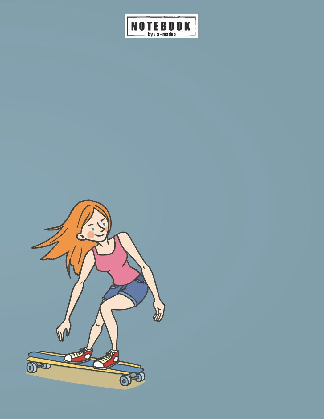 Notebook: Skater on green cover and Lined pages, Extra large (8.5 x 11) inches, 110 pages, White paper (Skater on green notebook, Band 3) Film, Art & Culture