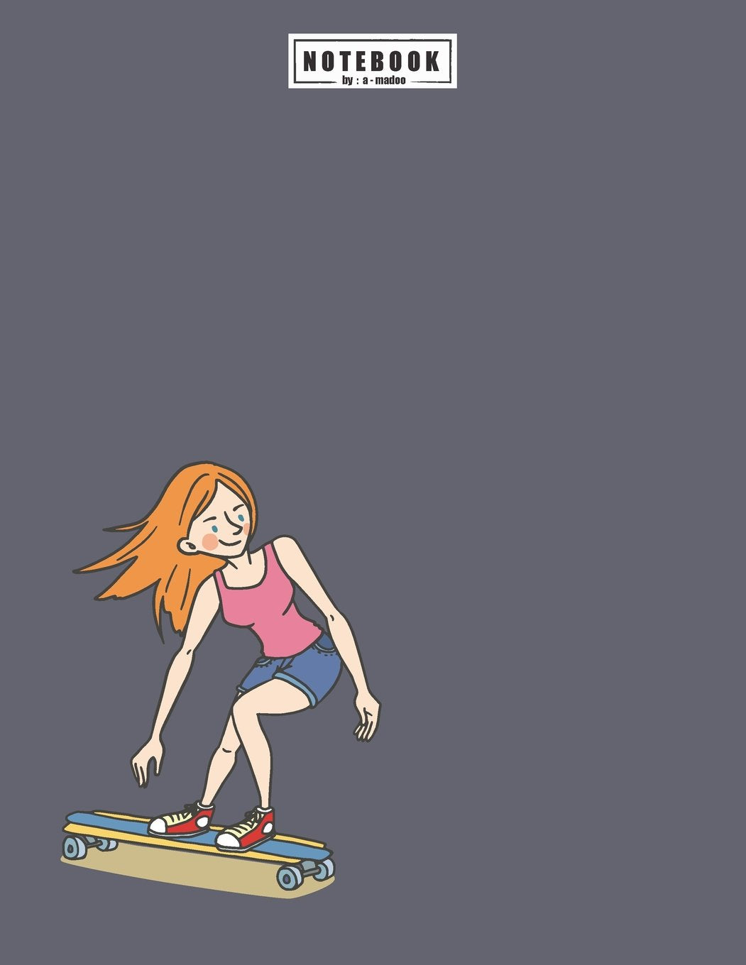 Notebook: Skater on purple cover and Lined pages, Extra large (8.5 x 11) inches, 110 pages, White paper (Skater on purple notebook, Band 3) Film, Art & Culture