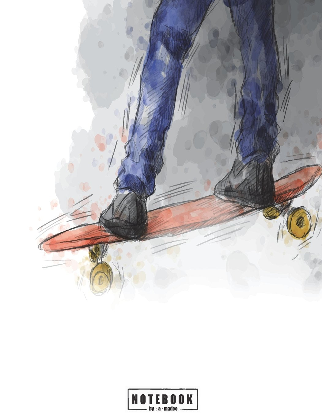 Notebook: Art skater on white cover and Lined pages, Extra large (8.5 x 11) inches, 110 pages, White paper (Art skater on white notebook, Band 1) Film, Art & Culture