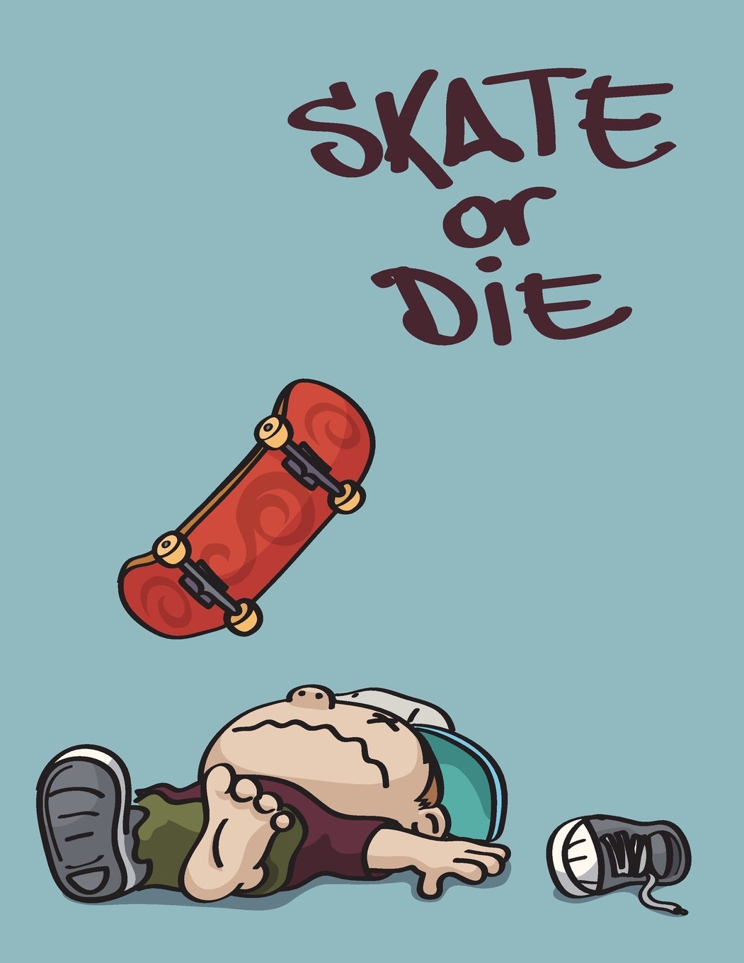 Skate or die: Skate or die on green cover and Lined pages, Extra large (8.5 x 11) inches, 110 pages, White paper (Skate or die on green notebook, Band 5) Film, Art & Culture