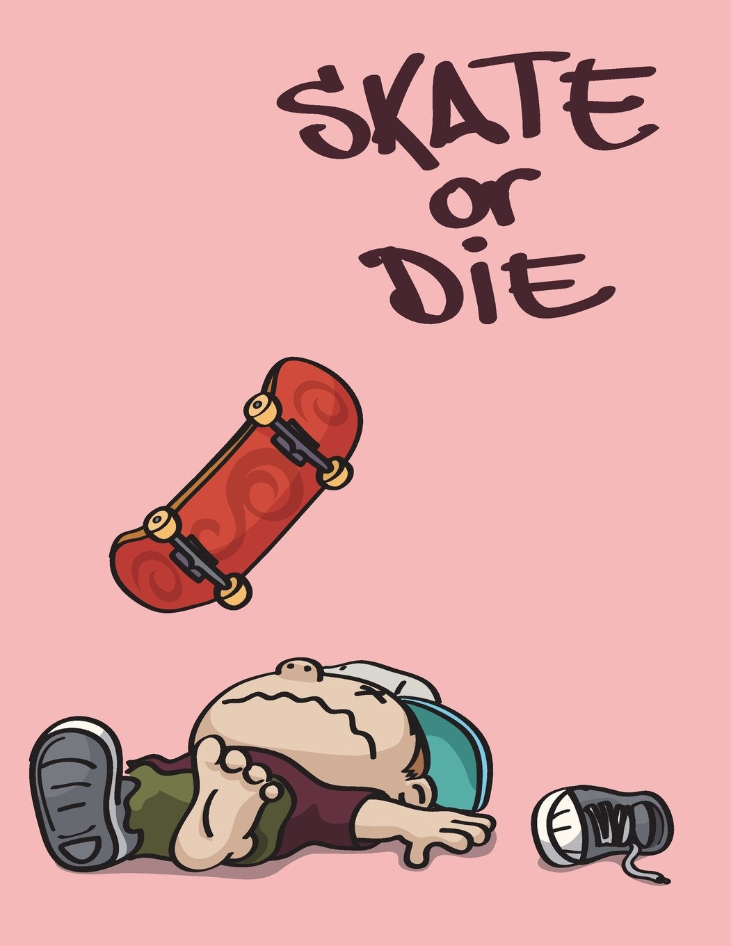 Skate or die: Skate or die on pink cover and Lined pages, Extra large (8.5 x 11) inches, 110 pages, White paper (Skate or die on pink notebook, Band 5) Film, Art & Culture