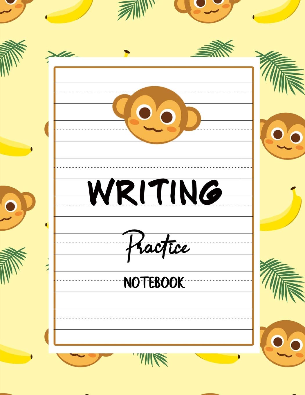 Writing Practice Notebook: Handwriting Ruled, Penmanship Practice Paper Notebook Letters & Words with Dashed Center Line, Handwriting Hooked Learn Journal For Kids, 8.5" x 11" 100 Pages Media & Communication