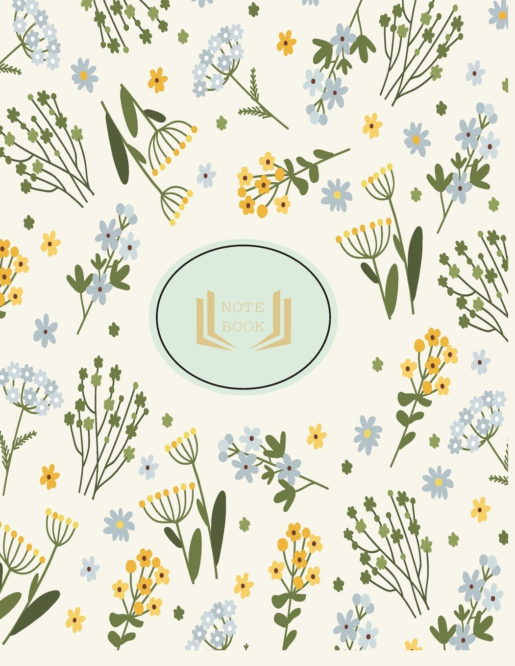 Notebook: Floral cover and Dot pages, Extra large (8.5 x 11) inches, 110 pages, notebooks and journals (Floral notebook,, Band 1) Film, Art & Culture