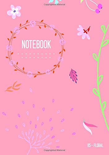 Floral Notebook B5: Dot Grid Notebook, Light Pink, Cute Flower Design, Bullet Journal, Blank Dotted Matrix, Medium, Soft Cover, Numbered Pages book