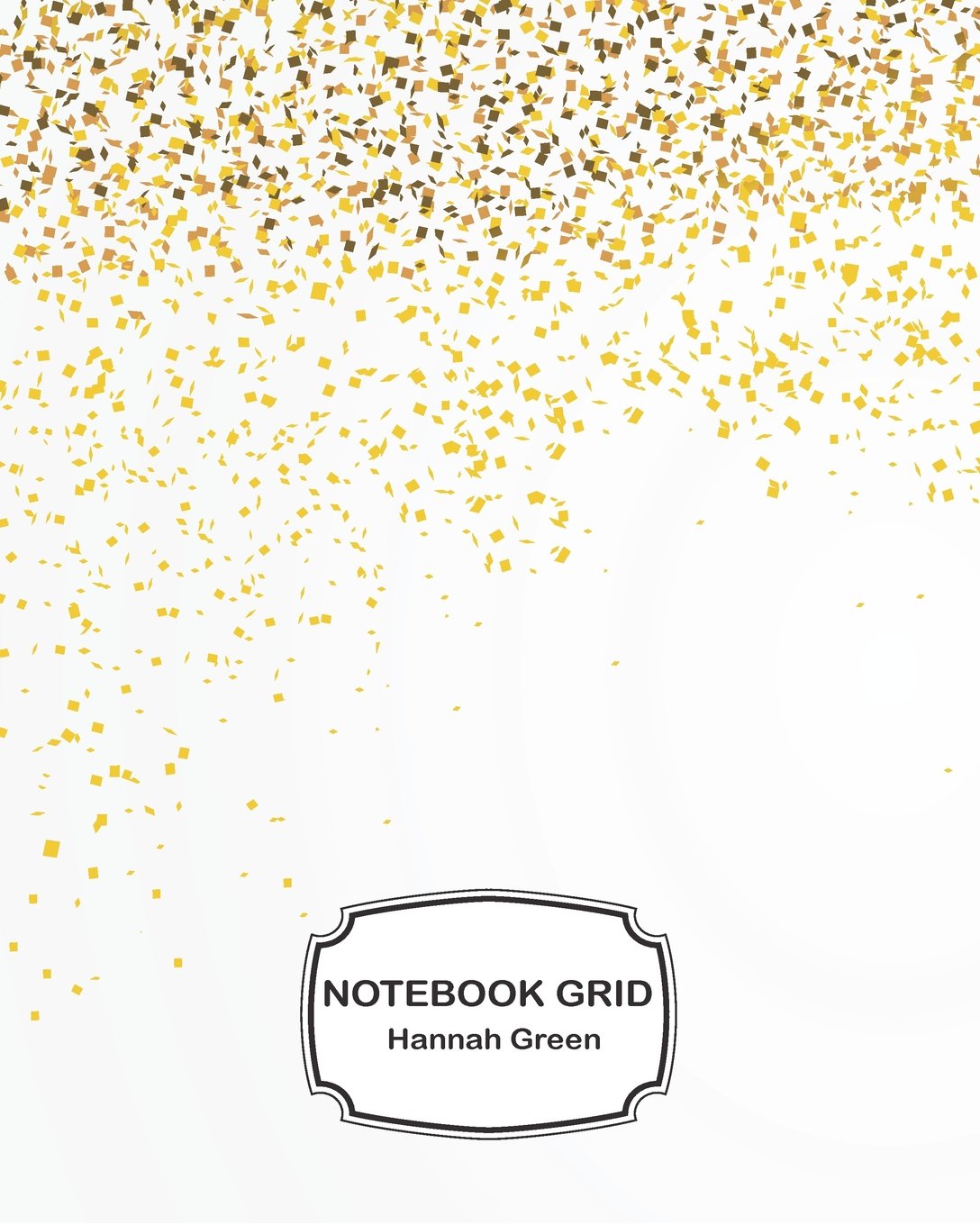 Notebook Grid: Golden confetti background: Notebook Journal Diary, 120 pages, 8” x 10” Lifestyle