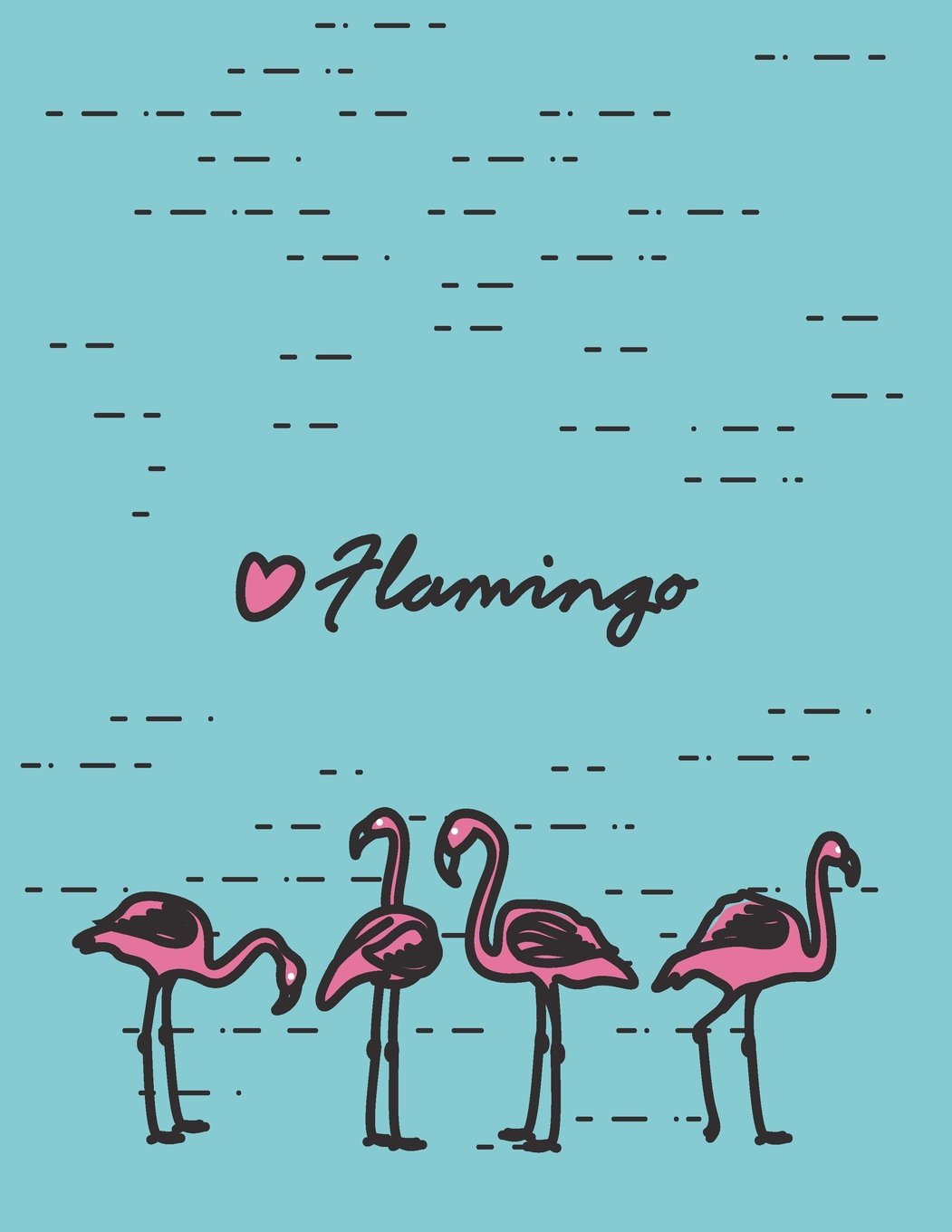 Flamingo: Cute flamingo on blue cover and Lined pages, Extra large (8.5 x 11) inches, 110 pages, White paper (Cute flamingo on blue notebook, Band 4) Film, Art & Culture