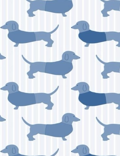 Blue Dachshund Dogs Notebook Journal (LARGE): 120 Blank Pages (60 sheets) Home & Household