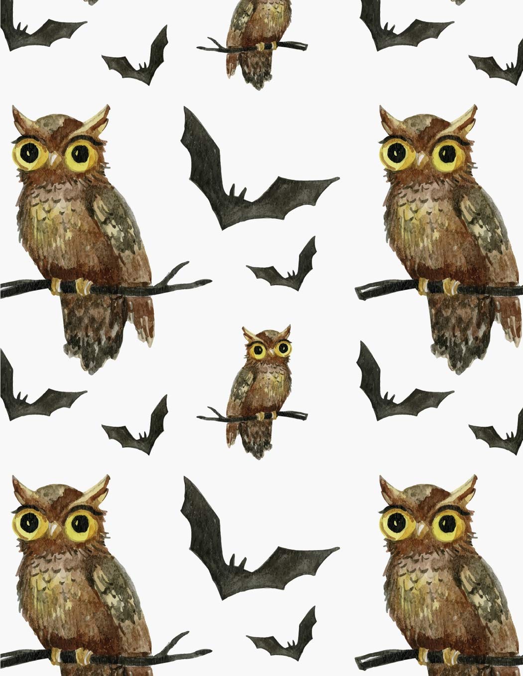 Owl Notebook: Bird Journal Book Ruled Lined Page Writing Girl Boy Men Women Kids Teens Diary Record Plan Note Pad Writing Bat Composition Notebook (121 Page, Large 8.5 x 11 Inches, Paperback) Self-help