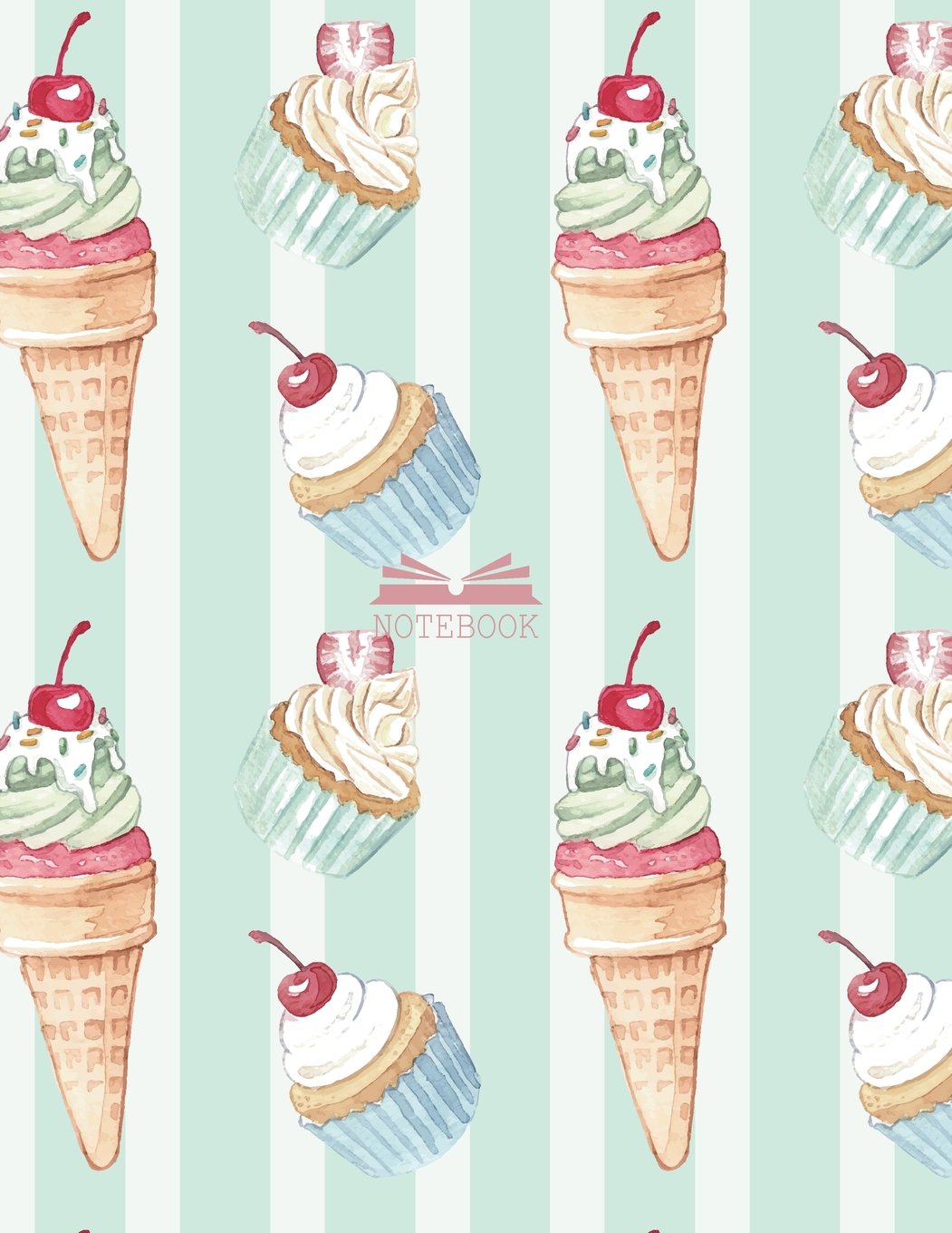 Notebook: Ice-cream cover and Dot pages, Extra large (8.5 x 11) inches, 110 pages, notebooks and journals (Ice-cream notebook,, Band 40) Mathematics