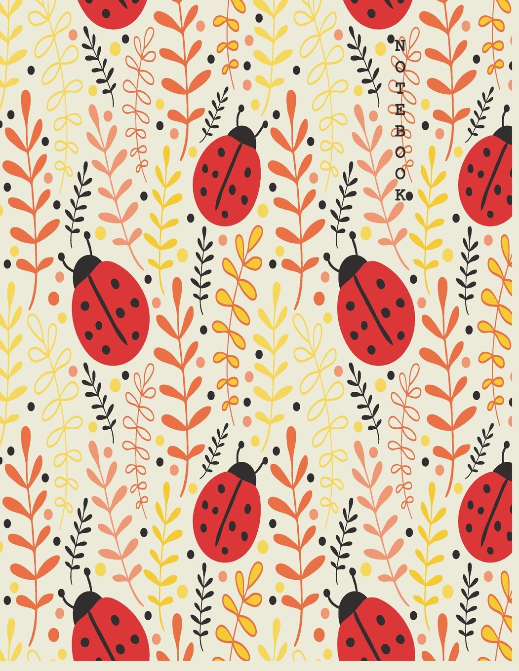 Notebook: Ladybug cover and Dot pages, Extra large (8.5 x 11) inches, 110 pages, notebooks and journals (Ladybug notebook,with Dot pages, Extra large (8.5 x 11) inches, 110 pages, Band 41) Mathematics
