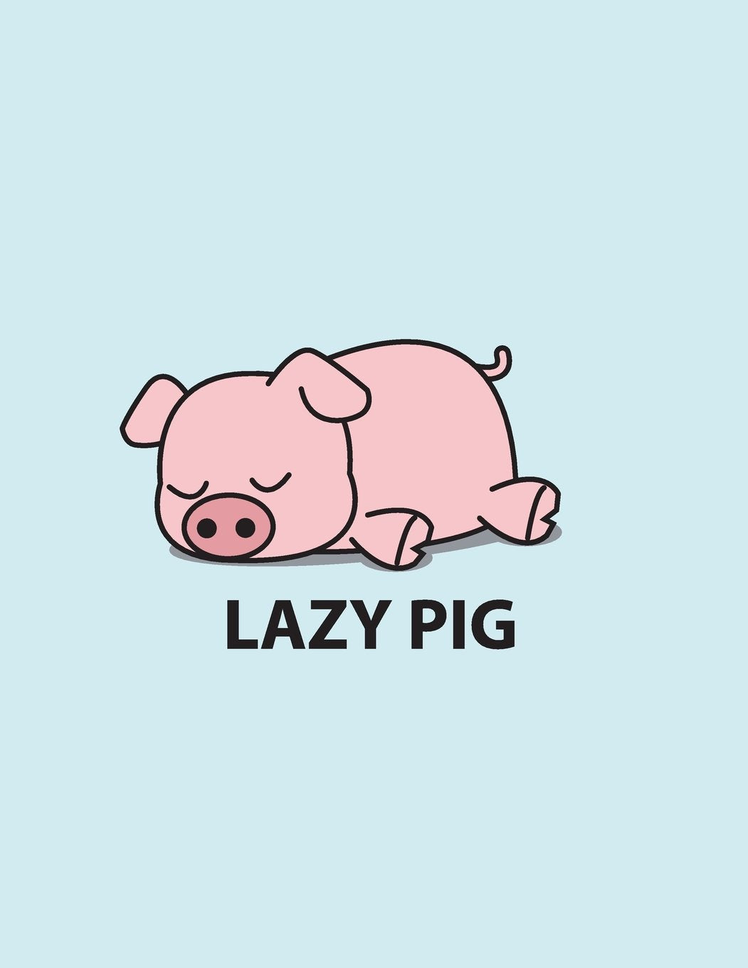 Lazy pig: Lazy pig on Blue cover and Lined pages, Extra large (8.5 x 11) inches, 110 pages, White paper (Lazy pig on Blue notebook, Band 3) Film, Art & Culture