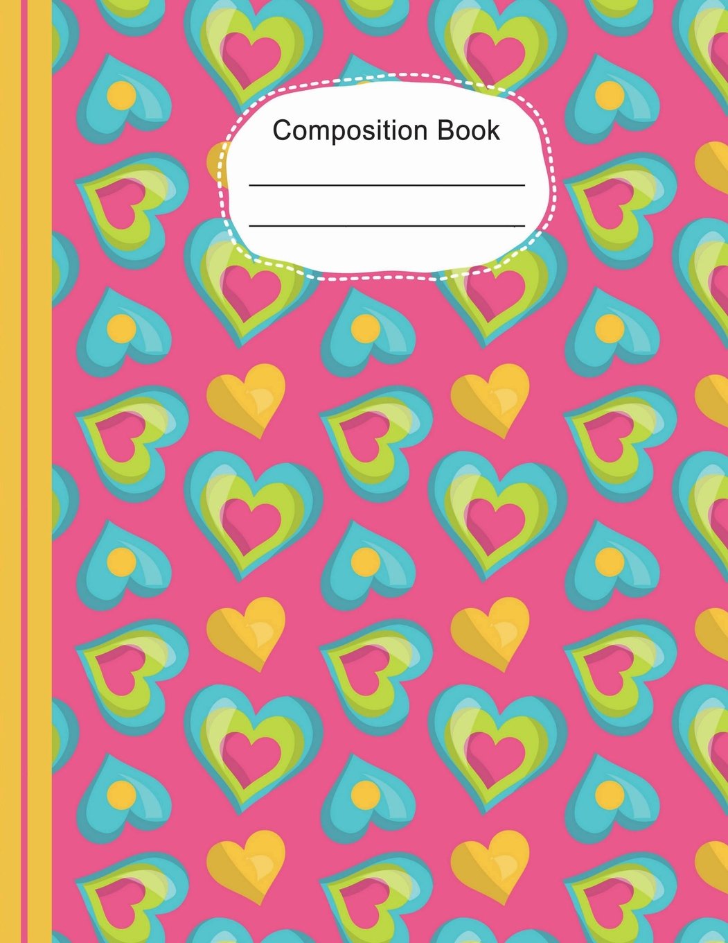 Colorful Whimsical Hearts Large Composition Notebook 5x5 Quad Ruled: 130 Pages 8.5 x 11, Graph Journal Paper, School Math Teachers, Students Mathematics