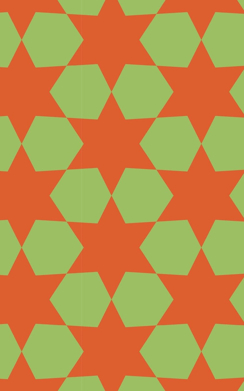 Dot Grid Notebook: Orange & lime green Star of David cover, 150 pages, 5x8 in., glossy Books