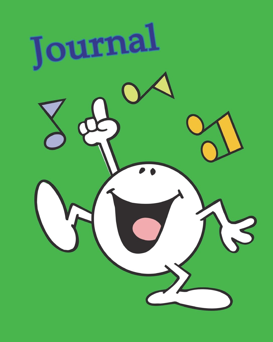Journal: 8x10, 120 Lined Journal Pages with Happy Music Watermark / Notebook / Diary, Green Books