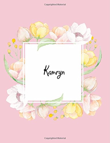 Kamryn: 110 Ruled Pages 55 Sheets 8.5x11 Inches Water Color Pink Blossom Design for Note / Journal / Composition with Lettering Name,Kamryn Garden & Plants