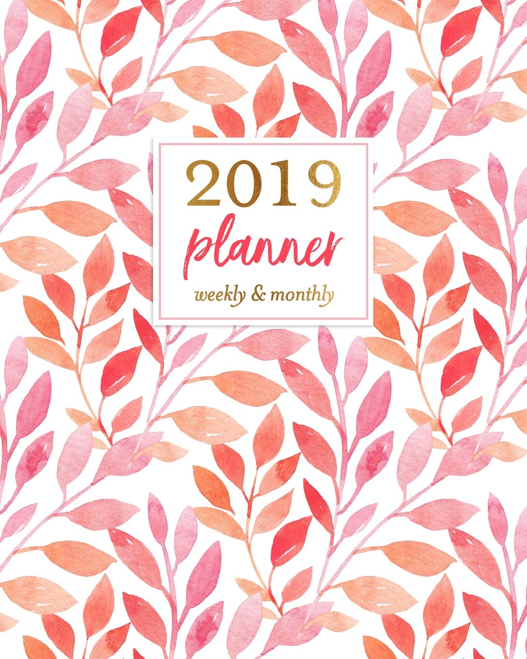 2019 Planner Weekly & Monthly: Pink & Orange Watercolor Vines Agenda Book, 2019 Splendid Planner Business, Finance & Career