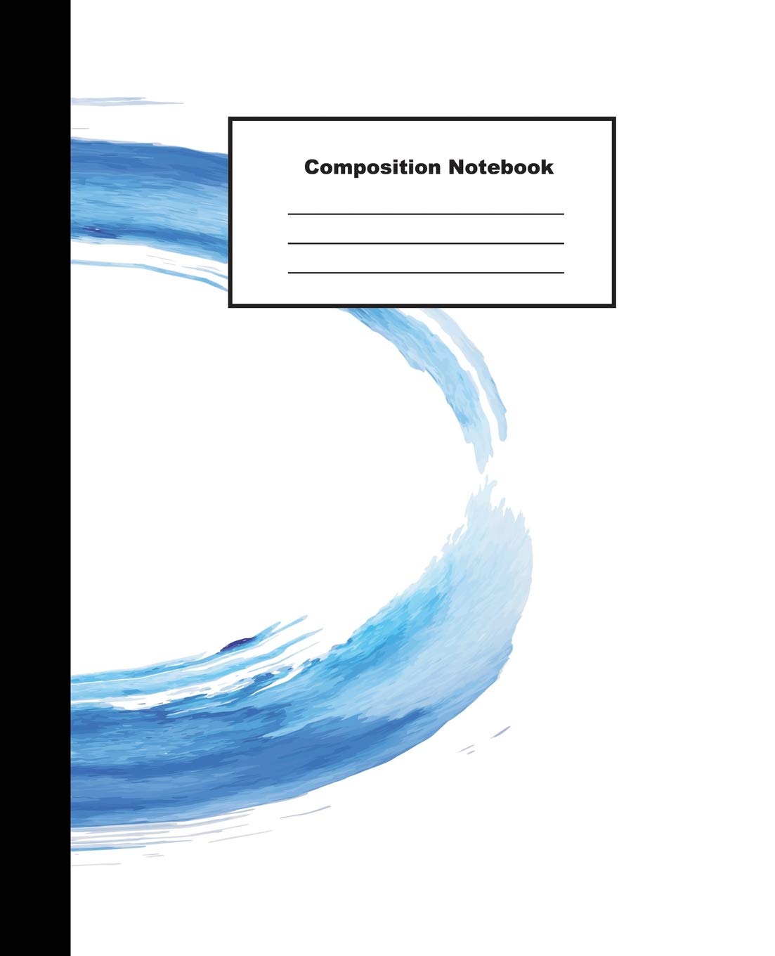 Composition Notebook: Blue Circular Water Colour Wide Ruled Paper Notes for Artist Tiptoi & Games