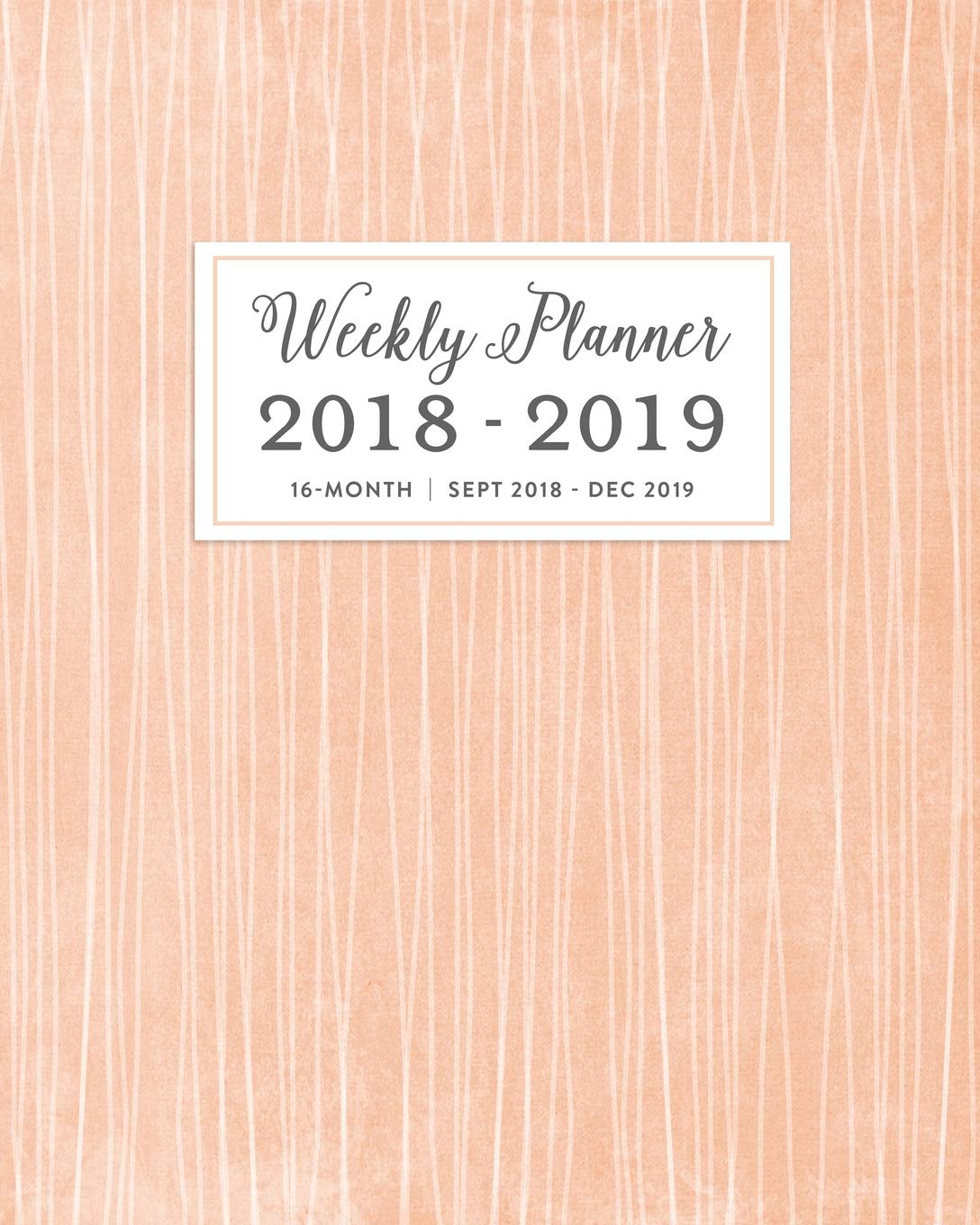 Weekly Planner 2018 - 2019, 16 Month Sept 2018 - Dec 2019: Simple Blush Pink Lines Academic Dated Agenda Book Business, Finance & Career