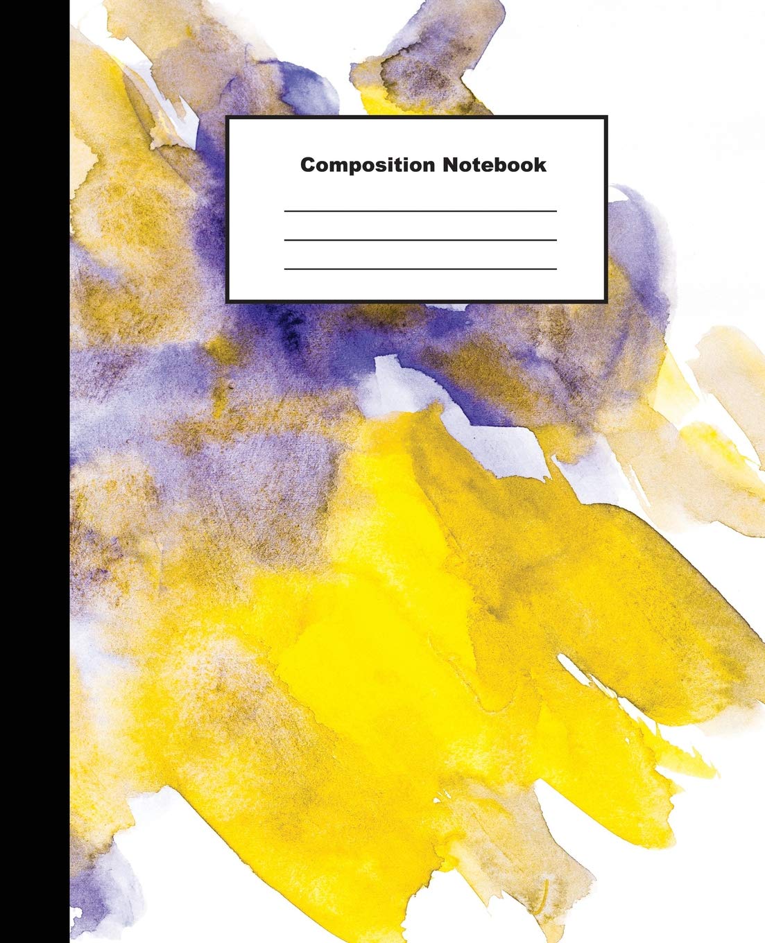 Composition Notebook: Vintage Yellow and Purple Water Colour Wide Ruled Paper Note Tiptoi & Games
