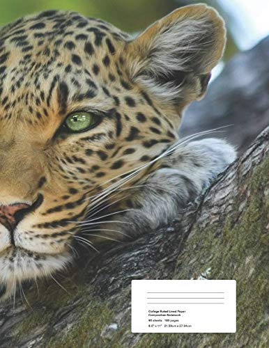 LEOPARD COMPOSITION BOOK: COLLEGE RULED LINED PAPER COMPOSITION NOTEBOOK 90 SHEETS / 180 PAGES 8.5" x 11" INCHES / 21.59CM x 27.49CM Books