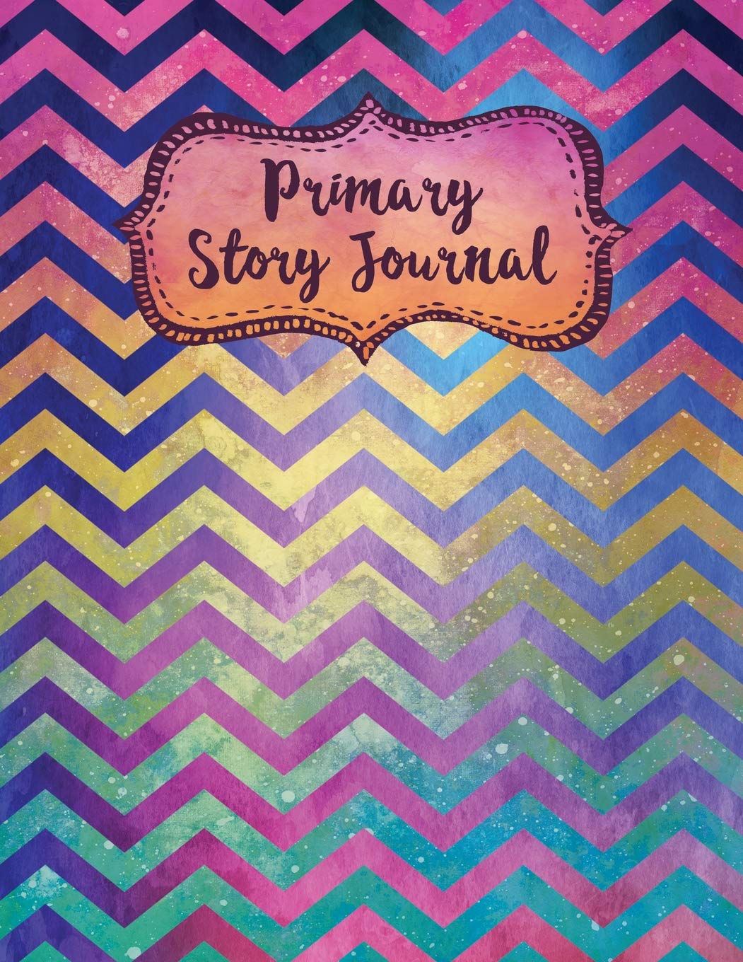 Primary Story Journal: Watercolor Colorful Chevron Blank Creative Story Book Business, Finance & Career