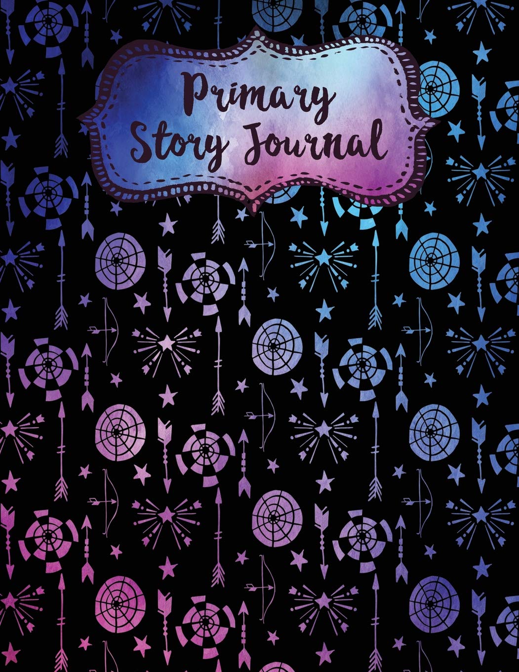 Primary Story Journal: Watercolor Black Blue Arrows Blank Creative Story Book Business, Finance & Career