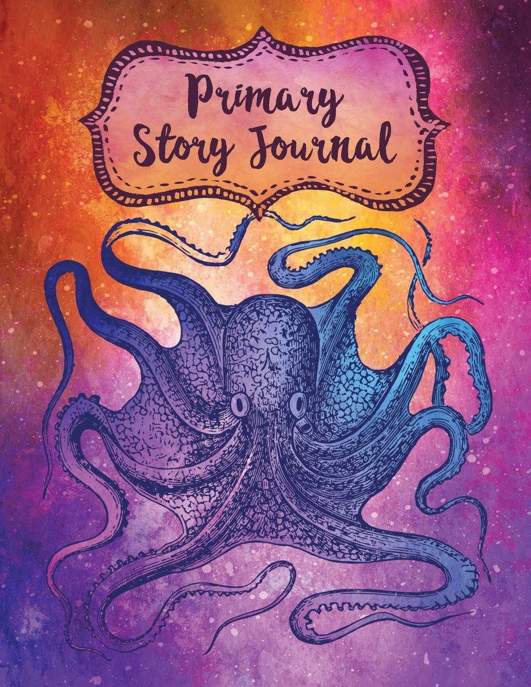 Primary Story Journal: Watercolor Colorful Octopus Blank Creative Story Book book