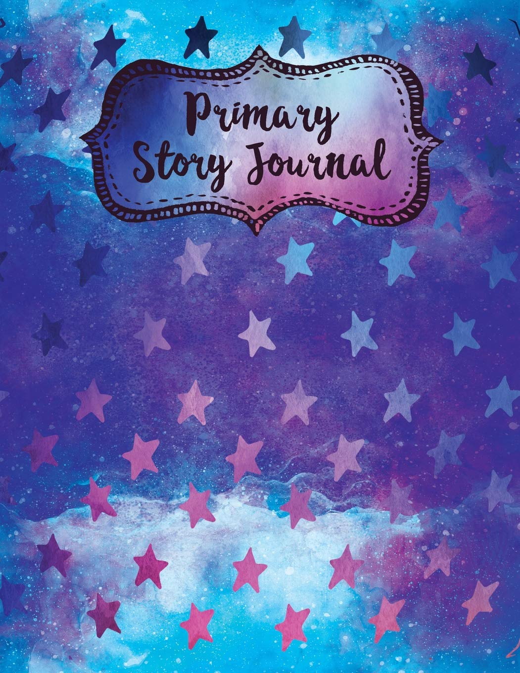 Primary Story Journal: Watercolor Blue Stars Blank Creative Story Book Business, Finance & Career