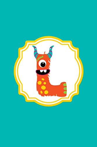 Monster Monogram Journal - Letter L: One Eyed Orange Monster in Shape of a Letter L on Multi Color Background Essays & Short Stories