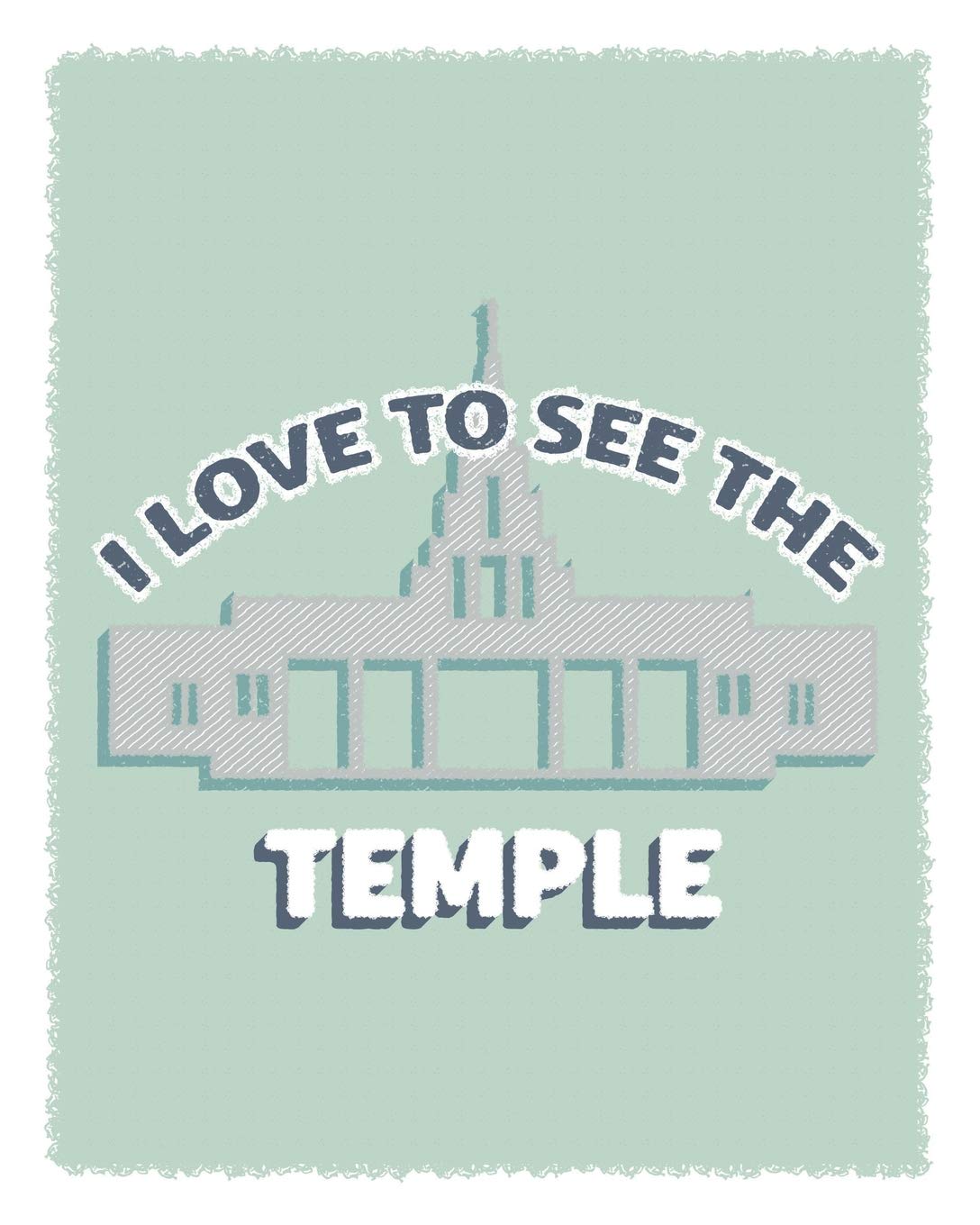 I Love to See the Temple: 8 by 10 LDS Journal in Green and Blue Tiptoi & Games
