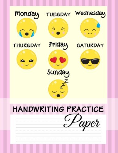 Handwriting Paper: Handwriting Practice Paper for Grades 2-5; Cursive Writing Practice Notebook; 1/2 Inch Wide Lines w Dashes in the Middle; Great for Homeschooling; Emoticon Design Education & Training