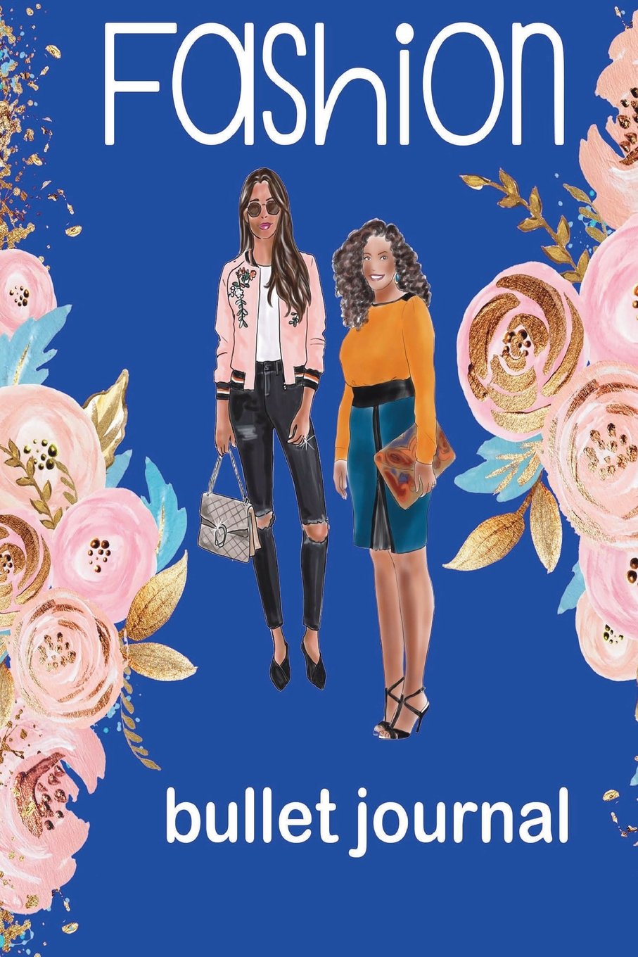 Fashion Bullet Journal: 6X9 120-Page Dot Grid Notebook Dark Skin Girls Self-help
