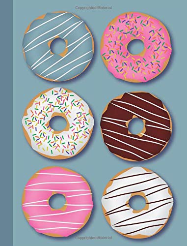 Composition Book: Doughnuts on Blue Background 100 Sheets/200 Pages 7.44 x 9.69 4x4 Graph Paper Math Notebook/Journal (Foodie 4x4 Graph Paper Composition Books, Band 2) Books