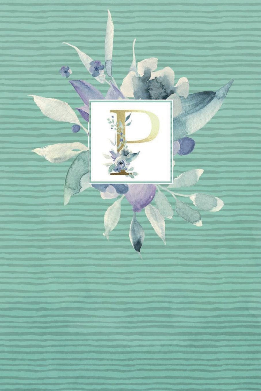 Personal Journal: Blank Lines Cute Journal Gift with flowers and letter P Mathematics