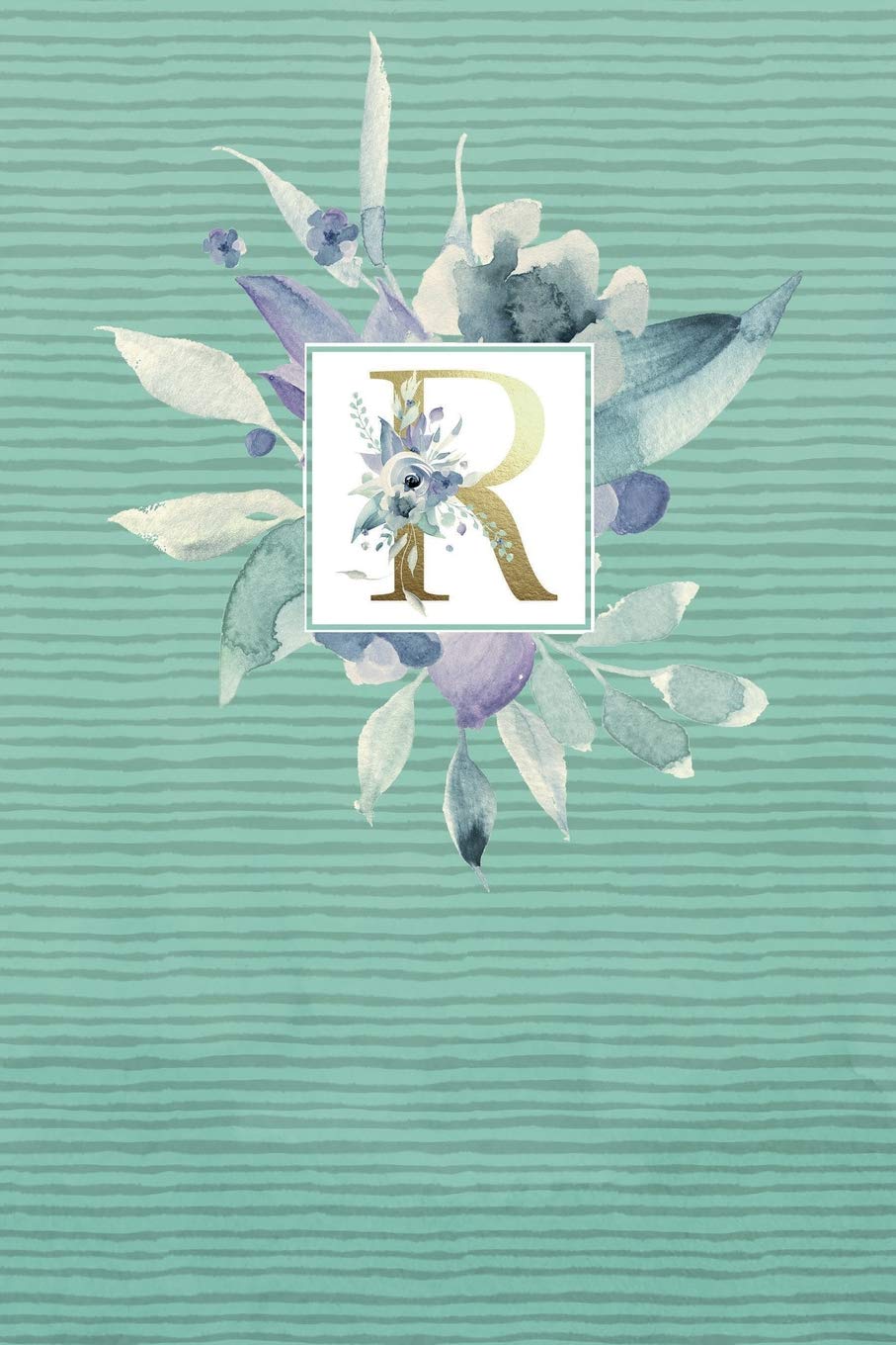 Personal Journal: Blank Lines Cute Journal Gift with flowers and letter R Mathematics