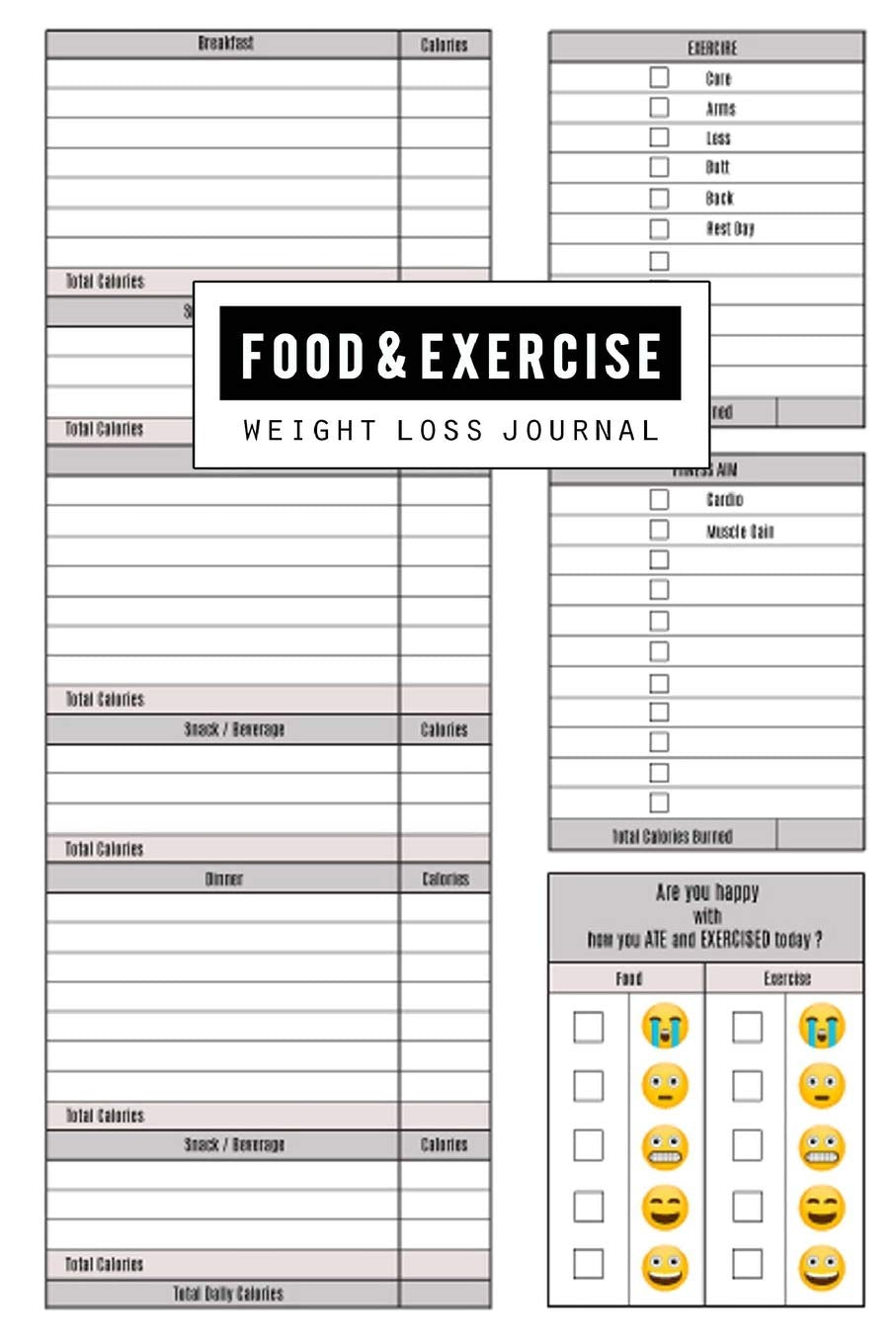 Food and Exercise Journal: Fitness Planner, Workout Diet Diary, Health Exercise & Weight Loss Tracker, Healthy Body Exercise, Muscle Gain Training, Before and After Diary (12 Week / 90 Days) Media & Communication