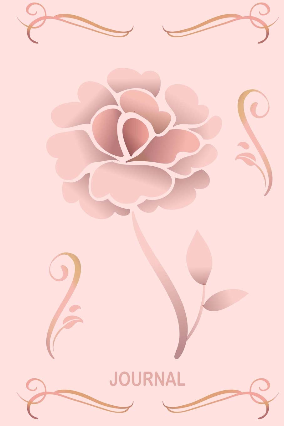 Journal: Rose Gold Gradient Daily Blank Journal 90 Day Wide Ruled Lined Soft Paper Cover Notebook Secret Diary for Students Women & Kids: 6 x 9 Unique ... 90 Pages for Goals, Notes & Travel Journaling Self-help