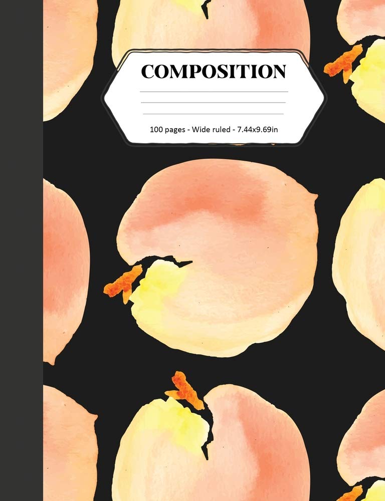 Composition: Book - Wide Ruled - Cute Notebook with Giant Peach Dark - Journal for Students / Teachers - 7.44 x 9.69 (Back to School Notebooks) Mathematics