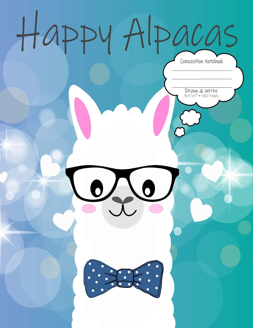Composition Notebook, Half Wide Ruled Half Blank, Large 8.5x11: Cute Alpaca Design; With Picture Space & Primary Lines; Draw & Write; For Creative Kids, Boys, Teens & Adults; School Supplies, Gift Lifestyle