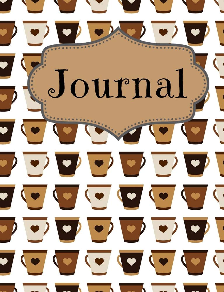 Heart Coffee Cups Notebook: For Coffee Lovers and Writers: Blank Lined Paper Notebook (7.44x9.69 inch - 70 Sheets/140 Pages) With Coffee Cups On A White Background Cooking & Enjoying