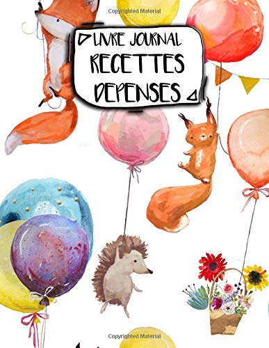 Livre Journal Recettes Dépenses: A4 - 106 pages - Animaux - Rigolos - Motis - Panda - Chien - couverture souple glossy - AutoEntrepreneur - Budget - micro BIC - micro BNC book