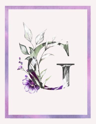 G: G Monogram Journal - Personalized Notebook With Initial G - Light Pink Elegant Journal - 120 Pages Monogram Initial G Notebook - 8.5 x 11“ Monogram G Notebook For Women And Girls Books