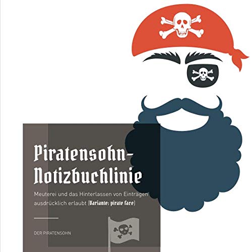 Piratensohn-Notizbuchlinie: Meuterei und das Hinterlassen von Einträgen ausdrücklich erlaubt (Variante: pirate face) book