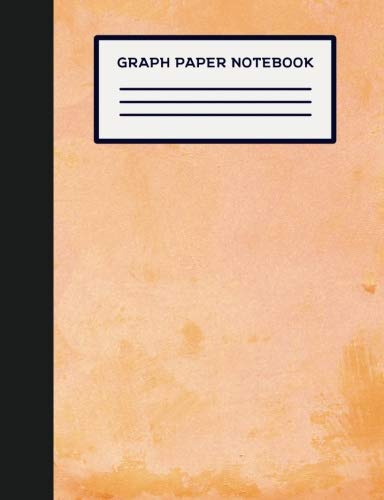 Graph Paper Notebook: Watercolor Orange 7.44" x 9.69" Composition Notebook Style Journal 5x5 Grid For Graphing and Mathematics Learning & Reference