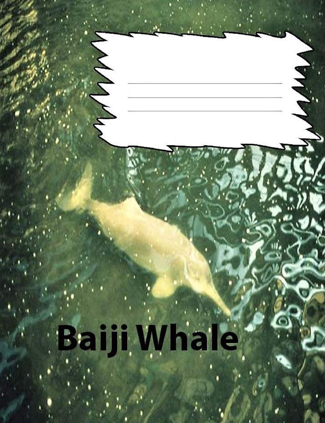 Baiji Whale Wide Ruled line Paper Composition Book: Whale fans, elementary students, Large handwriting, adult notebooks, teen journals (whales, Band 46) Learning & Reference
