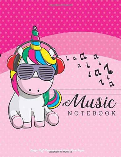 Music Notebook Large Staff Manuscript and Blank Lined Pages: Songwriting Journal for Kids, 6 Staves Per Page for Composing Music and Lined Paper for Lyrics Arts & Music
